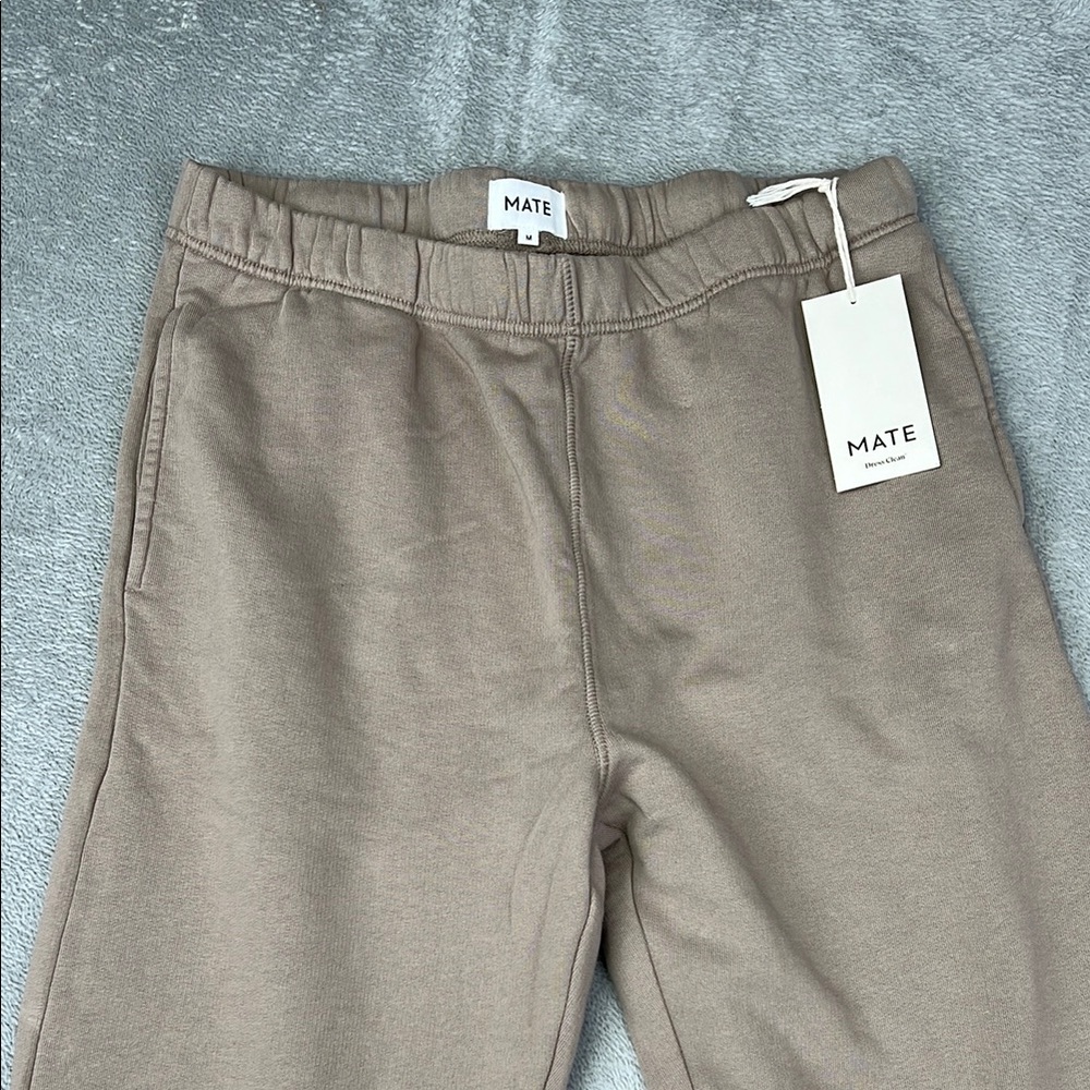 NEW MATE The Label M 100% Organic Cotton Light Brown/Tan Fleece Relaxed Sweat - Picture 3 of 15
